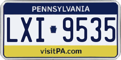 PA license plate LXI9535