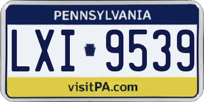 PA license plate LXI9539