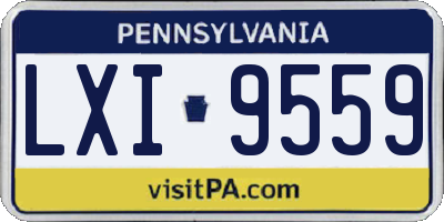 PA license plate LXI9559
