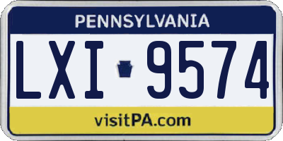 PA license plate LXI9574
