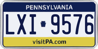PA license plate LXI9576