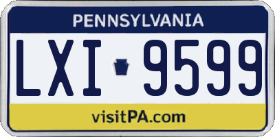 PA license plate LXI9599