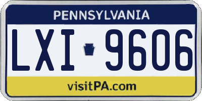 PA license plate LXI9606