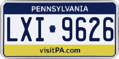 PA license plate LXI9626