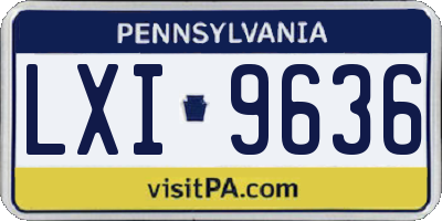 PA license plate LXI9636