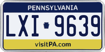PA license plate LXI9639