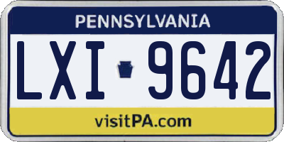 PA license plate LXI9642