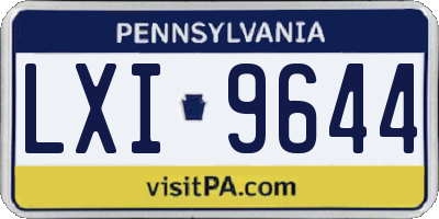 PA license plate LXI9644