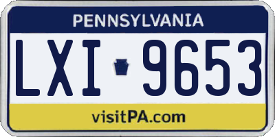 PA license plate LXI9653