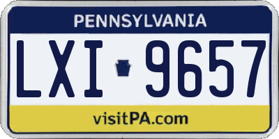 PA license plate LXI9657
