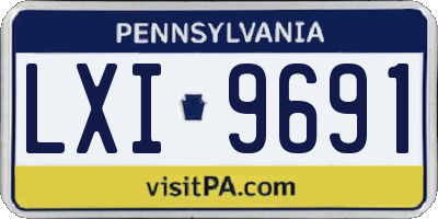 PA license plate LXI9691