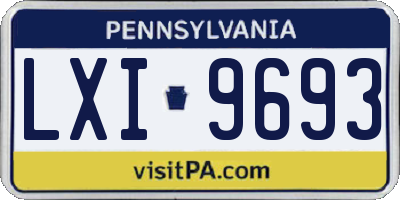 PA license plate LXI9693
