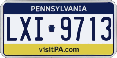 PA license plate LXI9713