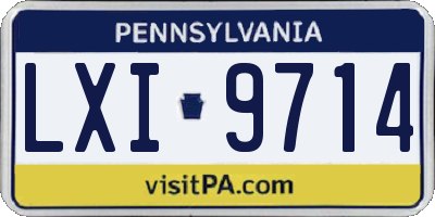 PA license plate LXI9714