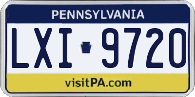 PA license plate LXI9720