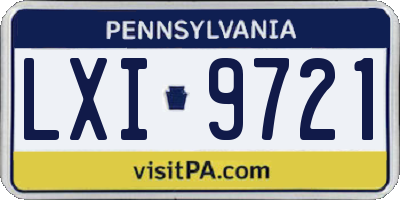 PA license plate LXI9721