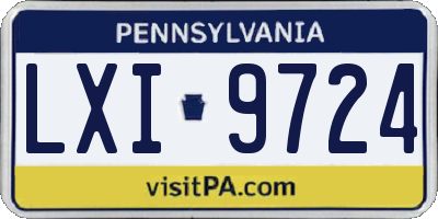 PA license plate LXI9724