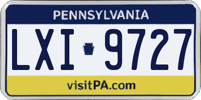 PA license plate LXI9727