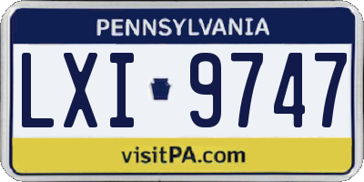 PA license plate LXI9747