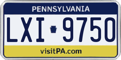 PA license plate LXI9750
