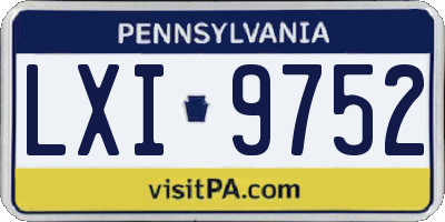 PA license plate LXI9752