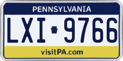 PA license plate LXI9766
