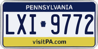 PA license plate LXI9772