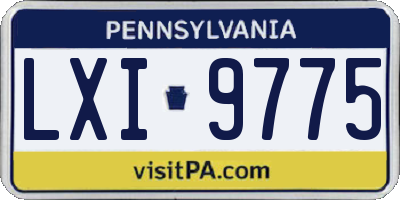 PA license plate LXI9775