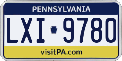 PA license plate LXI9780