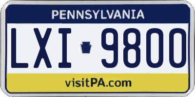 PA license plate LXI9800