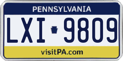 PA license plate LXI9809