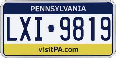 PA license plate LXI9819
