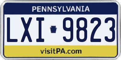 PA license plate LXI9823