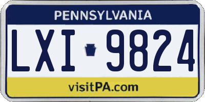 PA license plate LXI9824