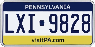 PA license plate LXI9828