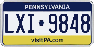 PA license plate LXI9848