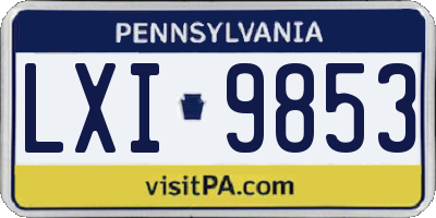 PA license plate LXI9853