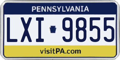 PA license plate LXI9855