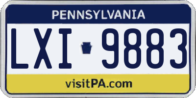 PA license plate LXI9883