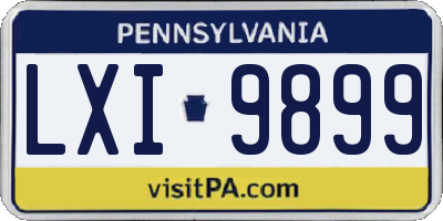 PA license plate LXI9899