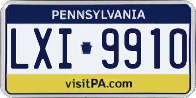 PA license plate LXI9910