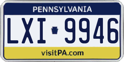 PA license plate LXI9946