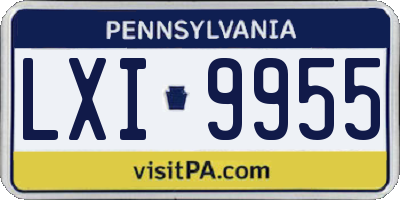 PA license plate LXI9955