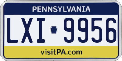 PA license plate LXI9956