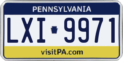 PA license plate LXI9971