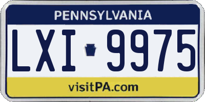 PA license plate LXI9975