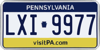 PA license plate LXI9977