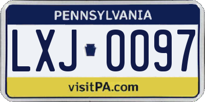 PA license plate LXJ0097