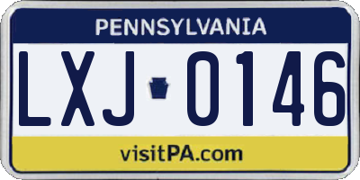 PA license plate LXJ0146