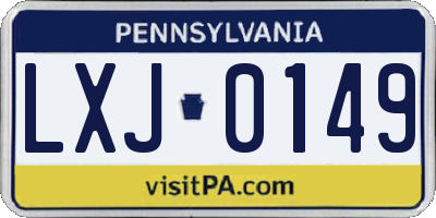 PA license plate LXJ0149